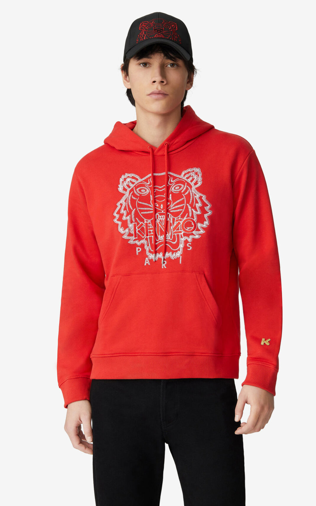 Sudaderas Con Capucha Kenzo Tiger Hombre Rojas IQJ709245